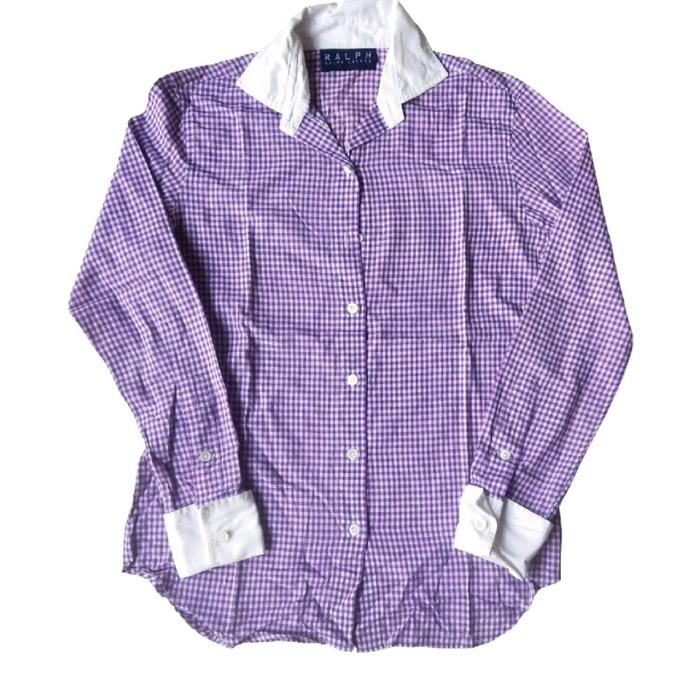 Polo Ralph Lauren Purple Woman Casual Shirt Kemeja Atasan Cewek Wanita Original Second Korea Japan S