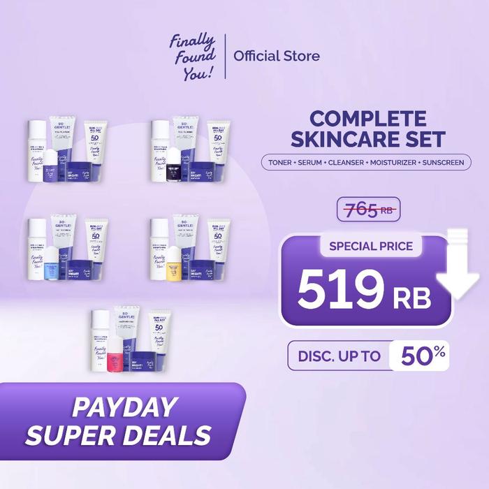 Finally Found You! Complete Skincare Set: Soy Gentle Face Cleanser + Hyd-Rice-Ing & Brightening Esse