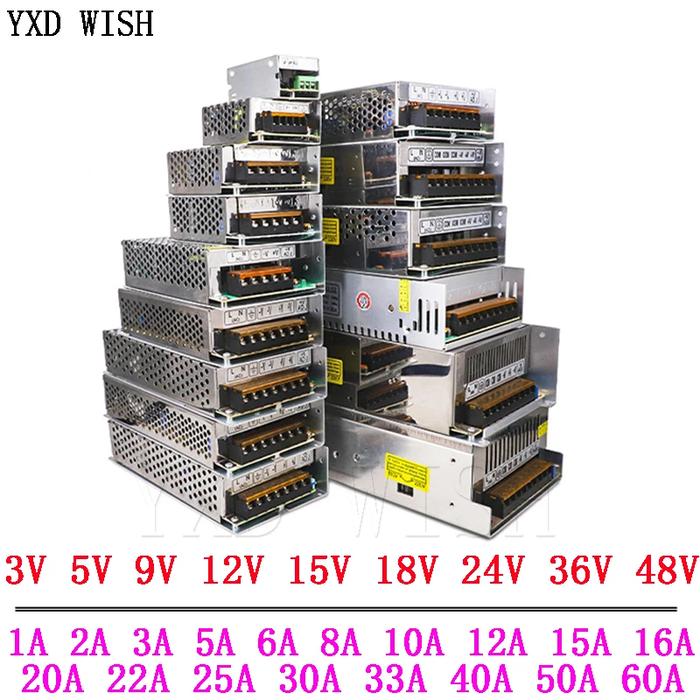 3V 5V 9V 12V 15V 18V 24V 36V Power Supply 1A 2A 3A 5A 6A 8A 10A 20A