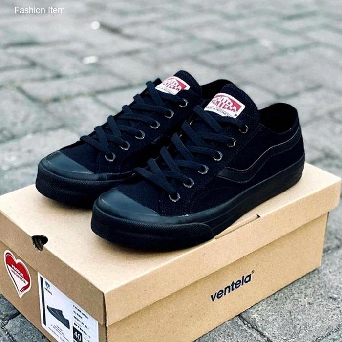 (ORIGINAL) VENTELA PUBLIC LOW ALL BLACK 100% ORIGINAL Full Black - Sepatu Sekolah Ventela Pria Wanit