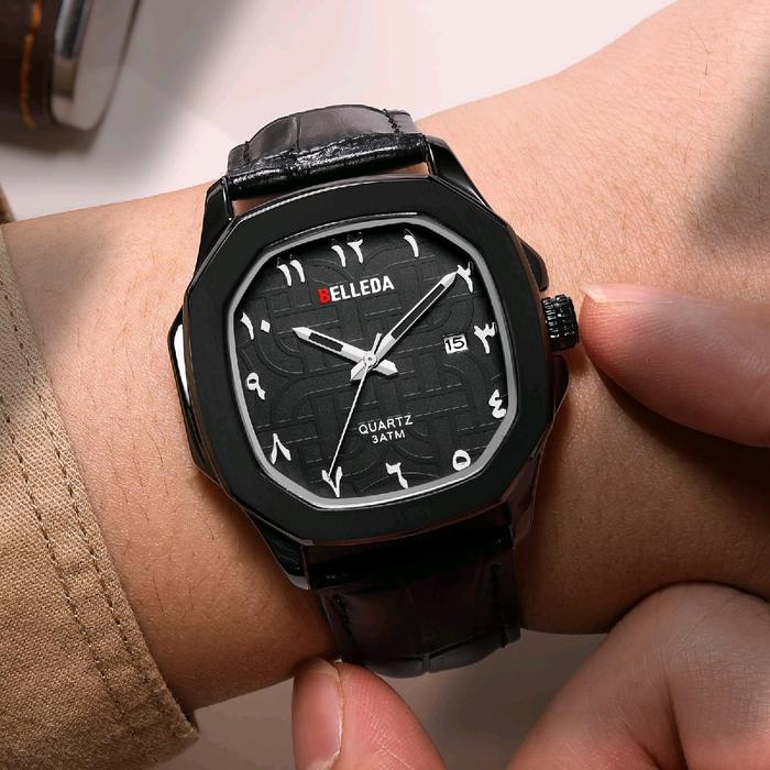 Premium Jam Tangan 9484-2 Kulit Belleda Water resistence