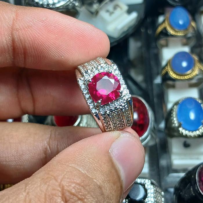 cincin ruby cutting ring perak