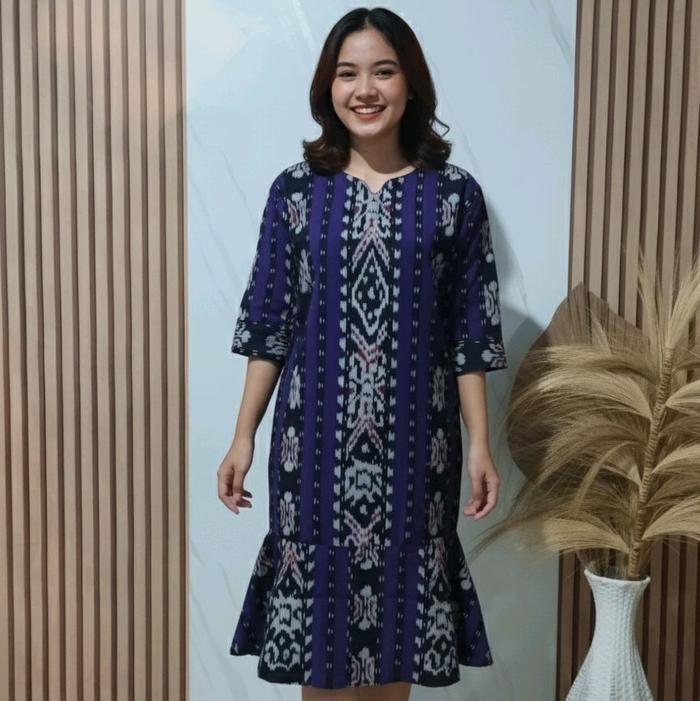 dress etnik duyung lilac, Baju Pesta Wanita
