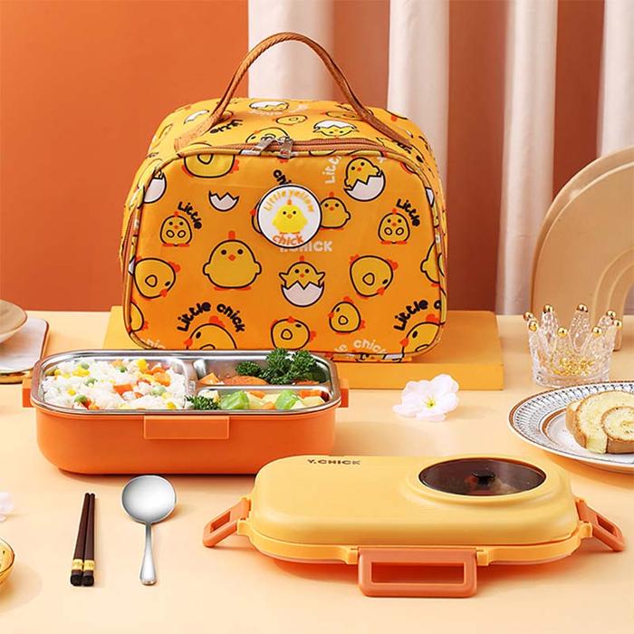 304 Stainless Steel Insulation Lunch Box With Tableware Lunch Box