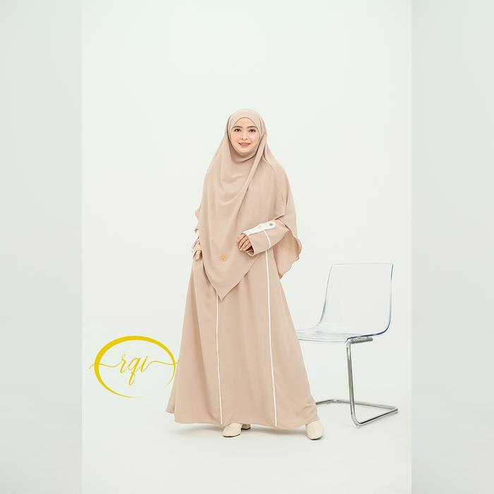 R-QI COLLECTION KANAYA Set Abaya Muslimah Syari Bahan Crinkle | Set Gamis Wanita Crinkle Airflow Pre
