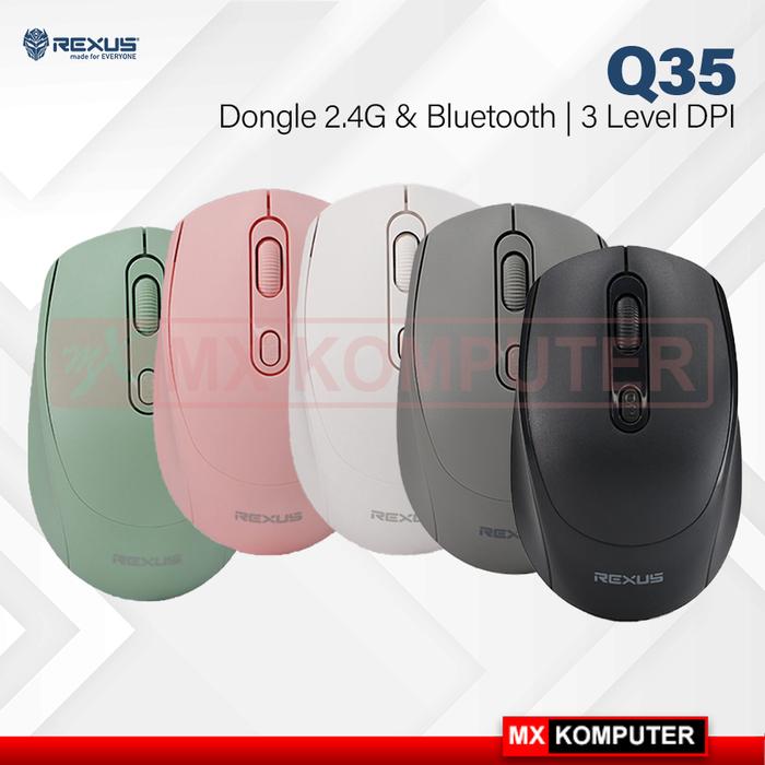 Rexus Q35 Wireless Mouse Office Silent Click 2.4G Bluetooth 100x62x38mm 60g