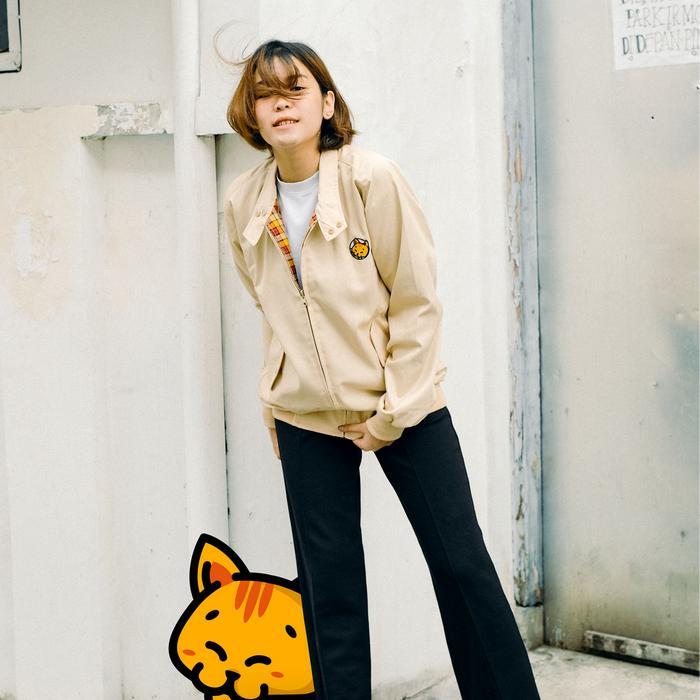 Terlaris Crsl Chilo Adopter Jacket | Cream | Jaket Harrington Unisex Pria Wanita | Jaket Motor Basic