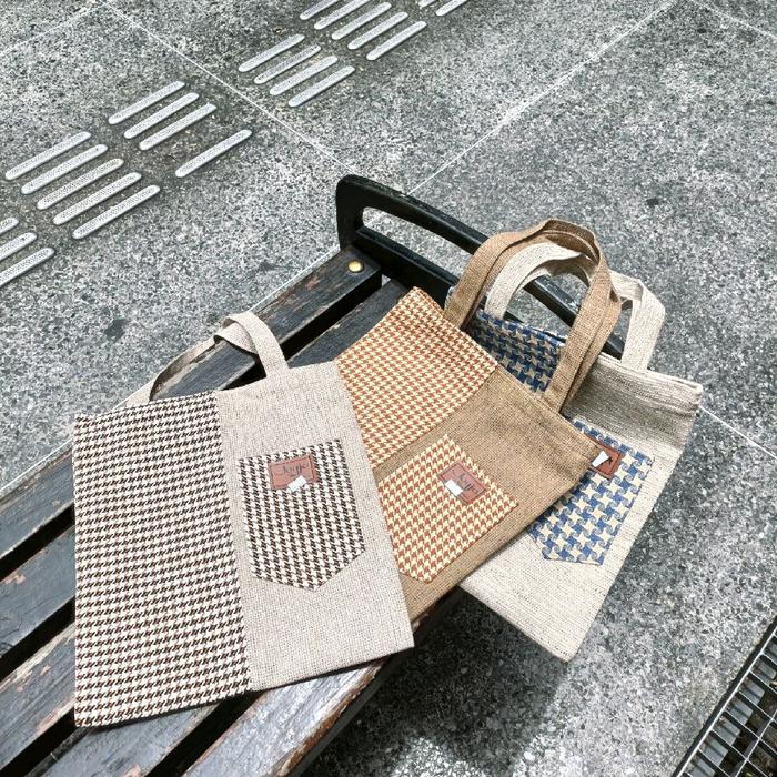 Tote bag saku bahan goni dalaman furring Wanita Totebag  Hitam tas Unisex batik terbaru