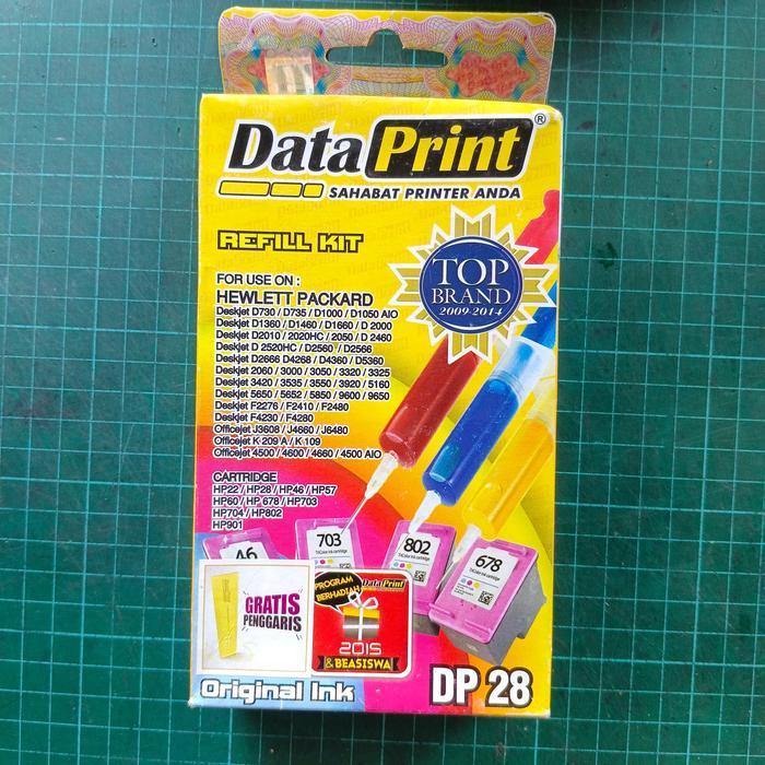 refill tinta suntik HP data print / dataprint DP 27 dan 28 HP cuci gudang