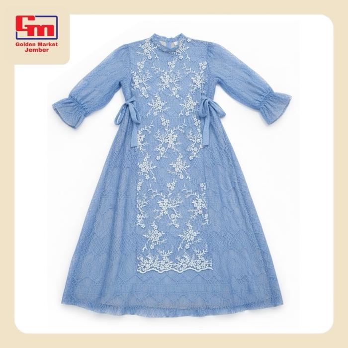 GMJ Muslim Gamis/Dress Brokat Motif Bunga