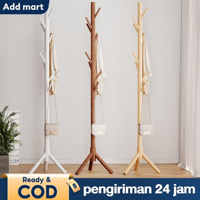 Stand Hanger Kayu Stand Hanger Gantungan Baju Gantungan Topi Multifungsi Gantungan Tas Dan Topi Rak