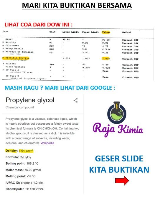 Propylene Glycol/ PG / PG Dow/ Propilen Glikol USP Grade 1 Kg