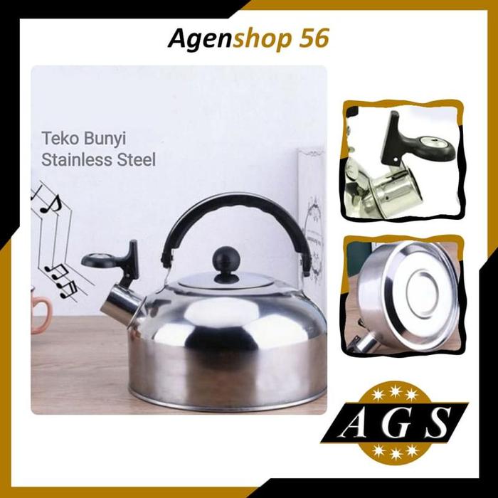 [AGS] Teko Air Uap Siul 3 Liter/Teko Siul Stainleess/Whistling Kettle