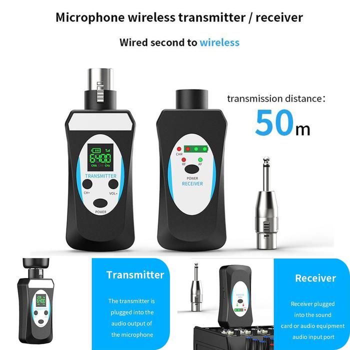 UHF Professional Wireless Microphone Converter Mic Transmitter