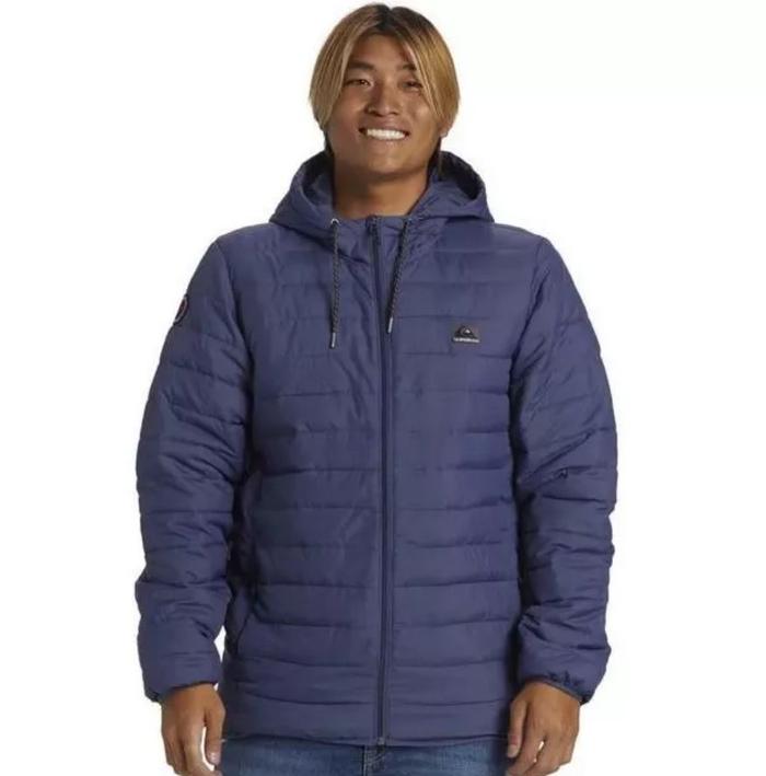 Jaket Pria Quiksilver Scaly Hood Puffer Jacket Blue Original