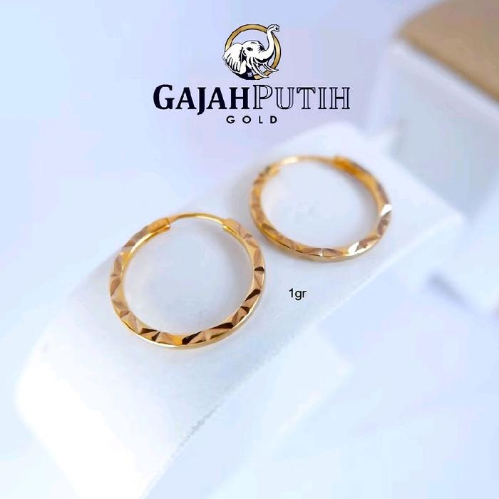 Anting 1 Gram Model Gipsy Motif Batik Emas Asli Kode010