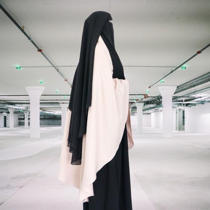 Cadar Poni Burdah Sifon Silk Jetblack Halus dan Pekat Jilbab