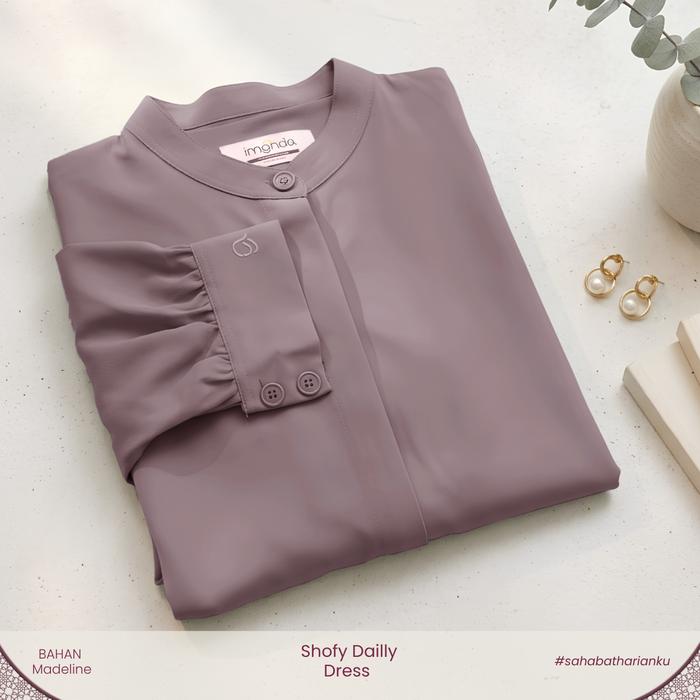 Irnanda Dress Gamis Shofy Tiramisu Basic Polos Wanita Bahan Madeline Size M L XL Simple Kantong Wudh
