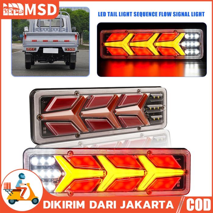 2Pcs Lampu Stop Mobil Pick Up Carry Lampu Stoplamp Pickup 24V Lampu LED Indikator Rem Belakang Picku