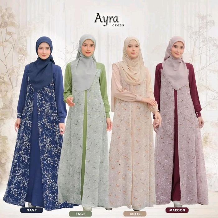 GAMIS DAILY LUBY AYRA DRESS (NAVY, SAGE)