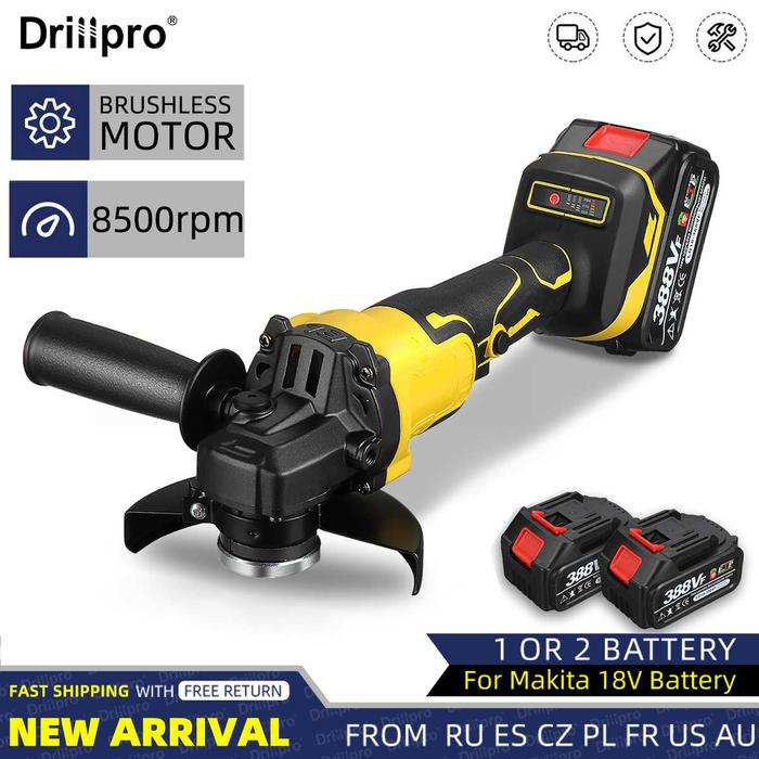 Drillpro 125Mm Gerinda Sudut Elektrik Tanpa Sikat 3 Kecepatan 388VF