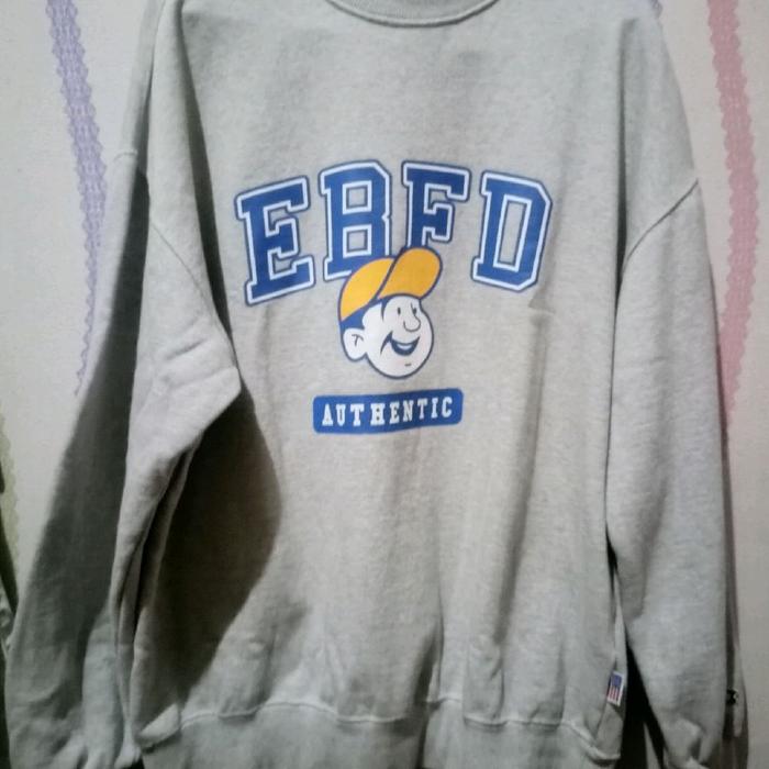 Crewneck EBFD EBBETS FIELD Big Logo Grey Second Branded ORIGINAL