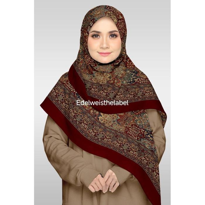 MAROON ETNIC GARDEN/VOAL PREMIUM/115*115/130*130/HIJAB SYARI/HIJAB JUMBO/HIJAB MOTIF