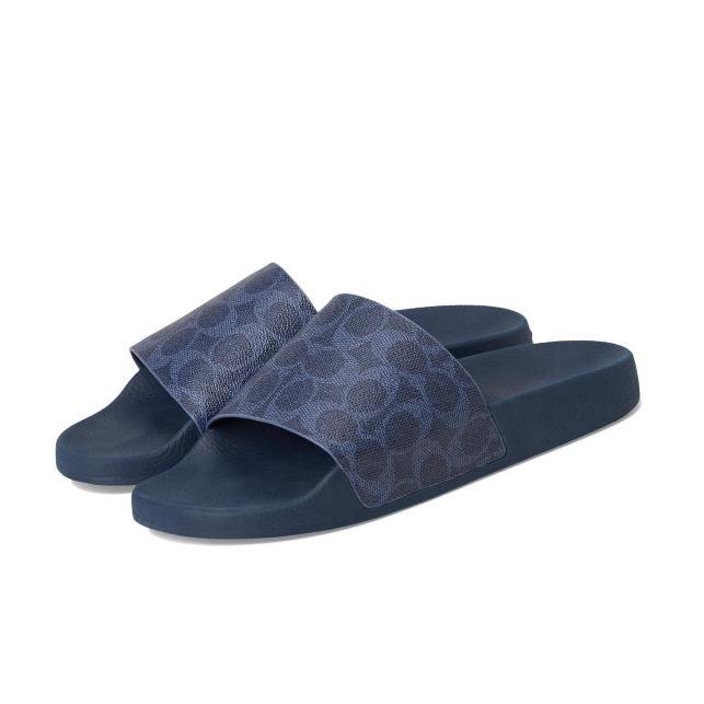 SANDAL SLIDES SIGNATURE COATED POOL NAVY COACH ORIGINAL