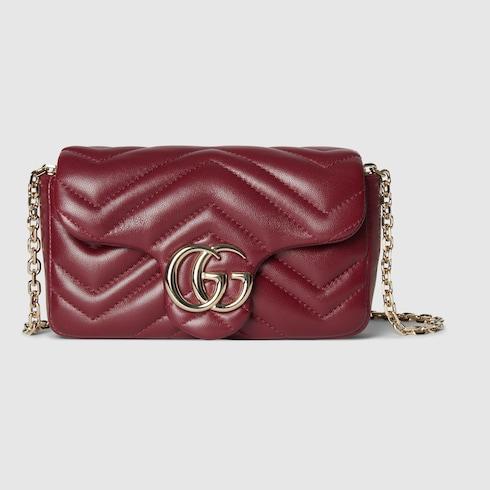 Tas messenger,Tas Premium Wanita,GG Marmont mini shoulder bag,red