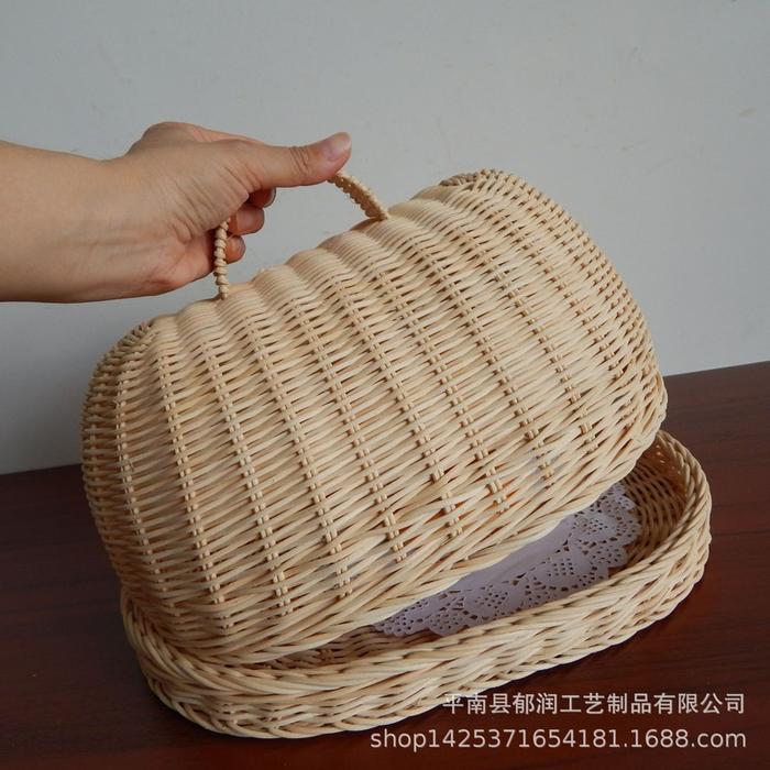 Rattan Basket Bread Basket White Rattan Storage Baskets Fruit Dust
