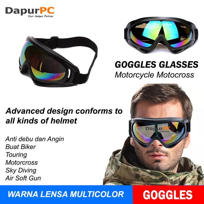 Kacamata Motor Goggles Ski Helm Cross Trail Downhill Anti Silau