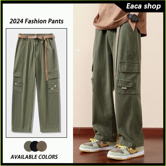 Cargo pants pria celana cargo panjang priabaggy pants jumbo Celana Kasual gaya cargo korean style Ce