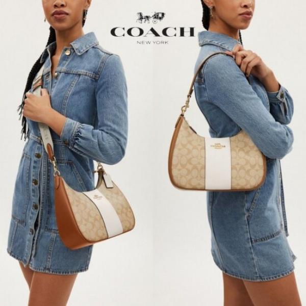 Coach Teri Hobo Sling Bag Shoulder Bag Light Khaki