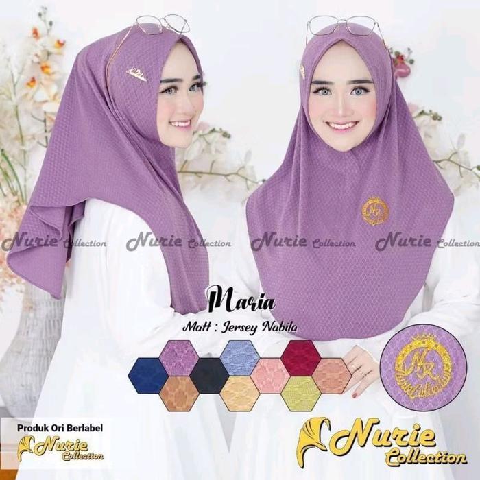Nurie Hijab Instan MARIA by nurie Matt Jersey Nabila Collection Original Berlabel Hijab Wanita Moder
