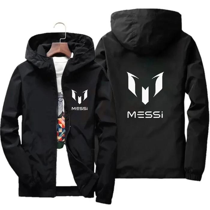2024 Spring/Summer Men's Hooded Zipper Messi Printed Sliding Cover Sports Decoration Body Outdoor Sp
