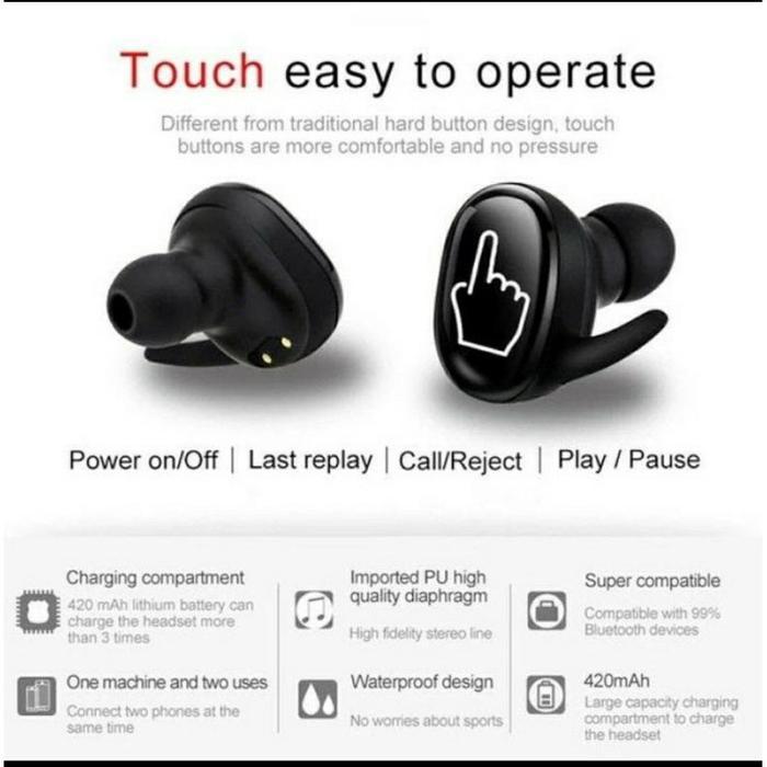 Headset Earphone Bluetooth  TWS4 Wireless Bluetooth 5.0 Murah