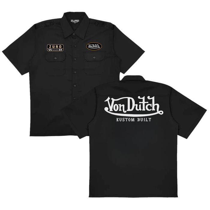 Takeshi Workshirt Von Dutch Custom Build Kemeja Kerja PDH Bahan Katun Kain Motif Nyaman Panjang