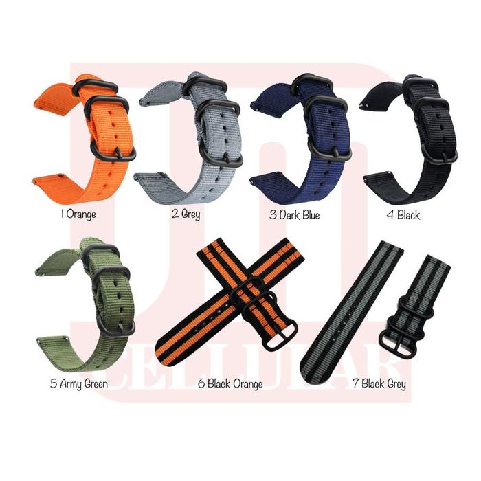 [PREMIER-W] TALI JAM 20MM WATCH STRAP SMARTWATCH ODEVA WATCH G2 - NYLON STITCHING 3 BUCKLE HIGH QUAL