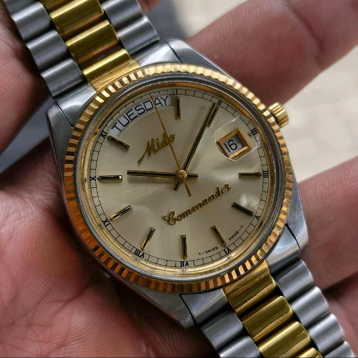 Jam Tangan Mido Commander President Two Tone Swiss made