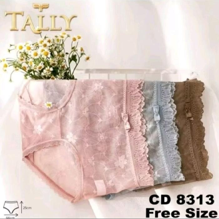 TERACOTTA19 - Celana dalam wanita gadis remaja TALLY 8313 PREMIUM LACE Free size Fit to L