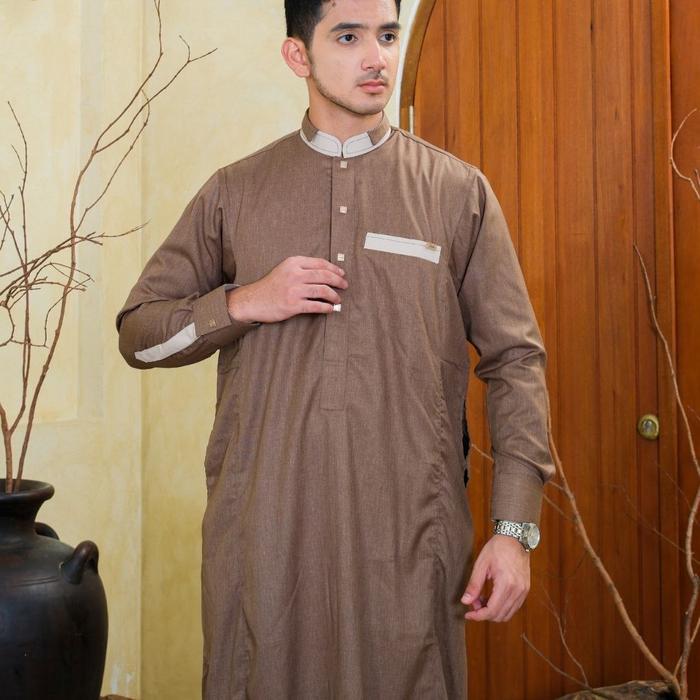 Gamis/Jubah Alharamain Bahan Woll Premium Import Lengan Manset Igh 003