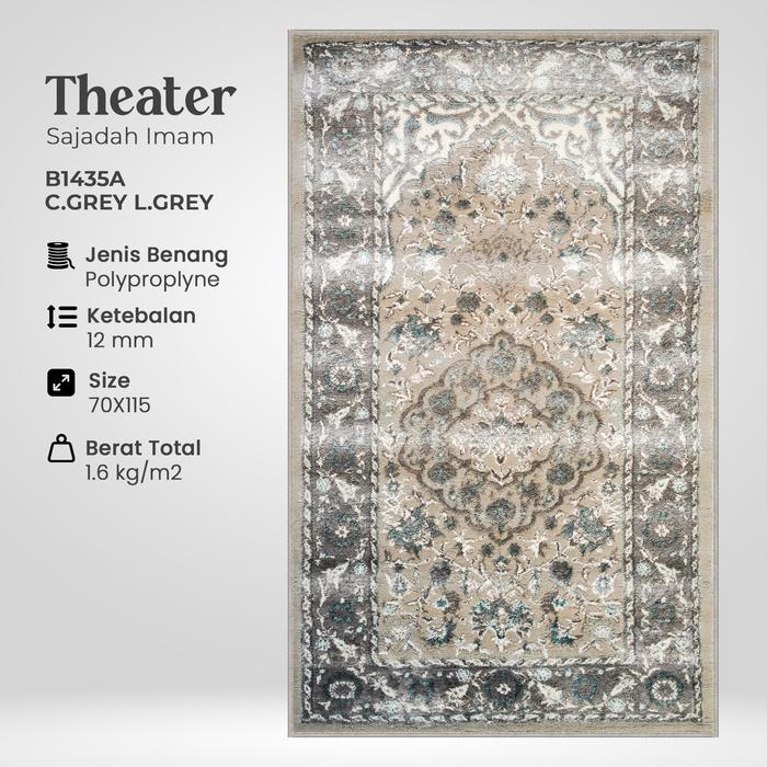 Sajadah Tebal Lembut Imam Theater 70x115 Cm B1435A C.Grey L.Grey