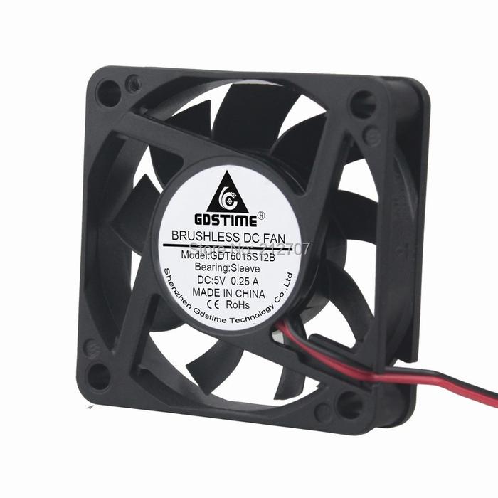 10 Pcs Gdstime DC 5V 2Pin 60mm 60x60x15mm Mini CPU Cooling Computer PC Case Fan