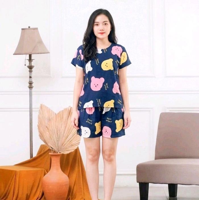 5 Pcs Baby Doll One Set Celana Pendek Blouse Dewasa Motif Mix Acak Ukuran  Standart Dan Jumbo Celana