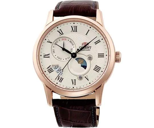 Orient Sun & Moon RA-AK0007S30B Jam Tangan Pria Mekanik Vintage Dial Krem Disk Matahari Bulan Berput