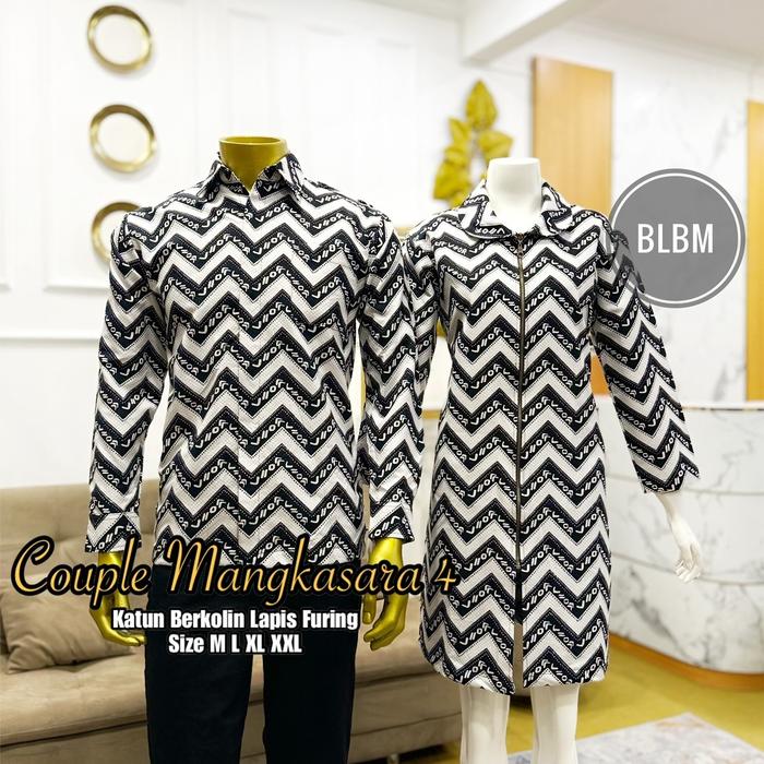 Batik Couple Batik Sarimbit Batik Pria Wanita Kode Mangkasara 4 bahan Katun Bekolin Lapis Furing Bat