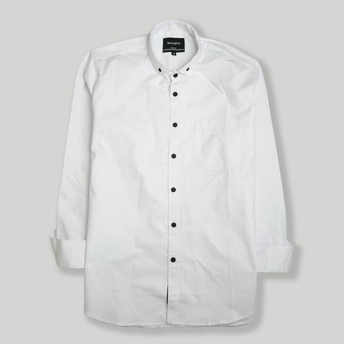 NYIRU.ID KEMEJA POLOS PREMIUM CASUAL PRIA LENGAN PANJANG PUTIH