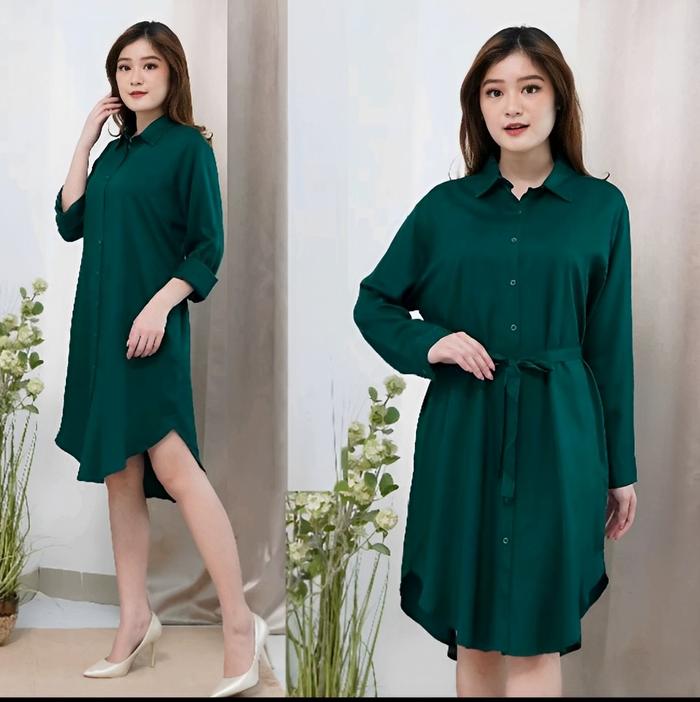 Tunik Kemeja Polos Shakila Twill Wanita By Azka Collection