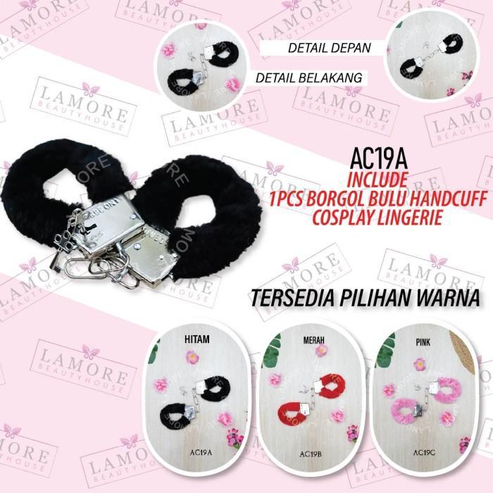 Handcuff Borgol Bulu Cinta Lingerie Hitam AC19A