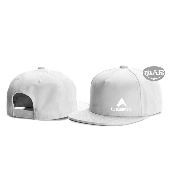 Topi Snapback Eiger Little White Premium hat pria distro original import 100% warna Putih - PUTIH